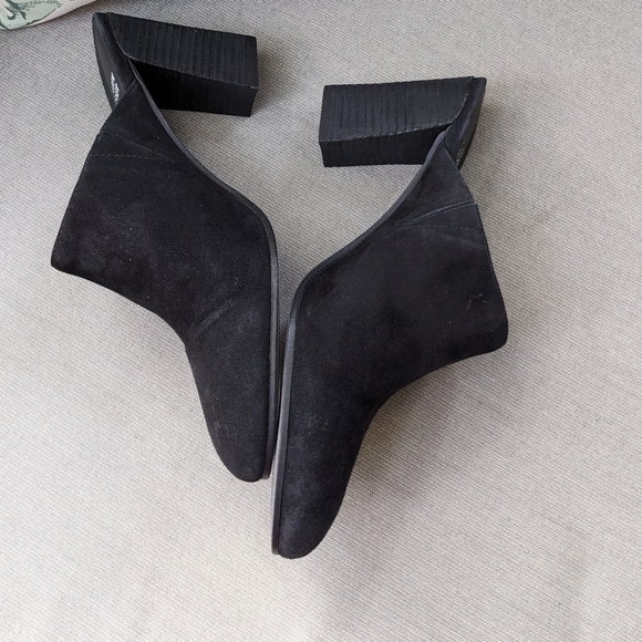 Eileen Fisher Prana suede almond toe wooden stacked block heel mule Size 10 - Picture 5 of 5